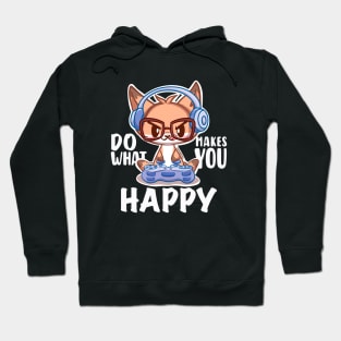 Cute Fox GAMER Do What Makes You Happy white Hoodie